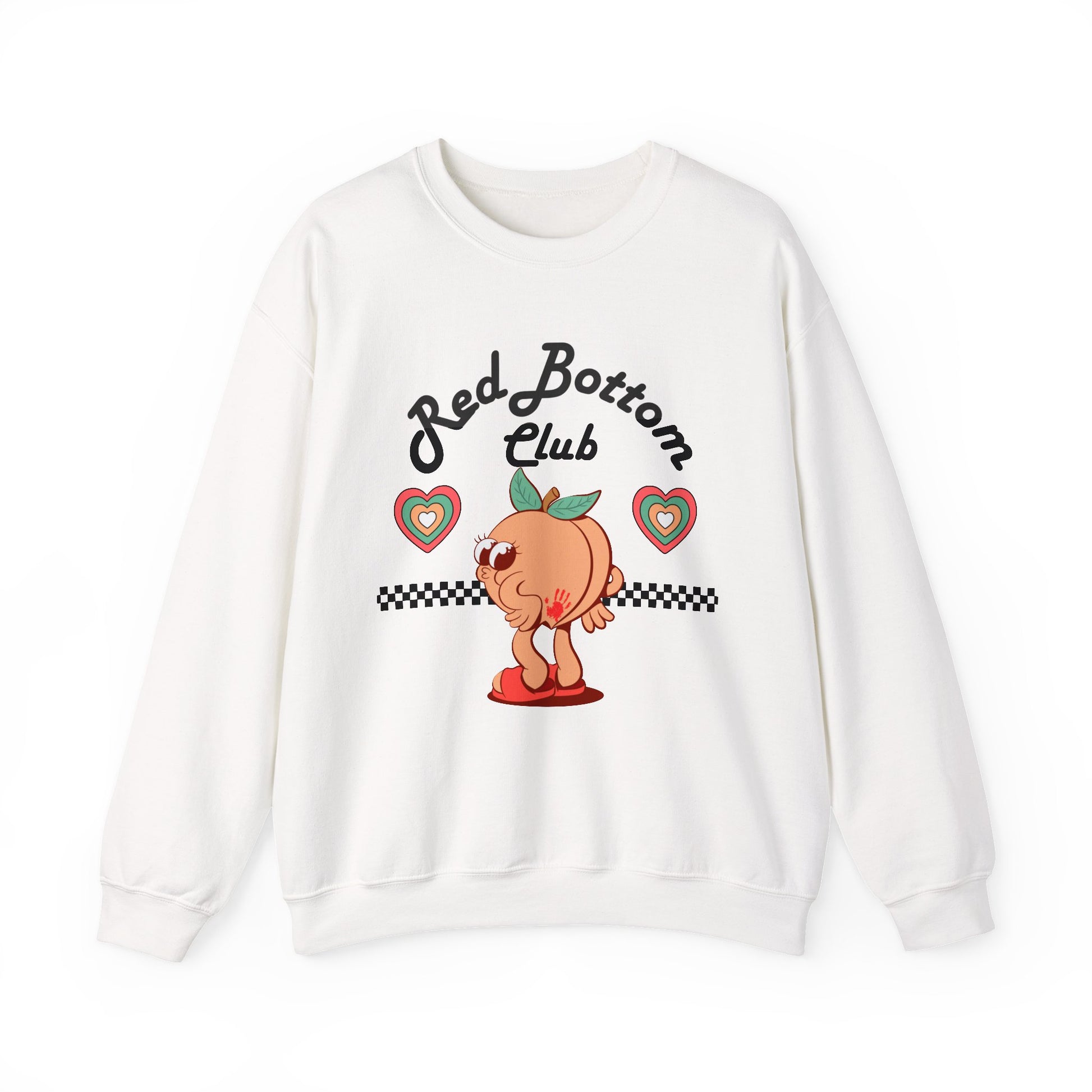 Red Bottom Club Crewneck Sweatshirt, Cozy Streetwear, Unisex Gift, Fun Humor Apparel, Casual Everyday Style, Perfect for Friends
