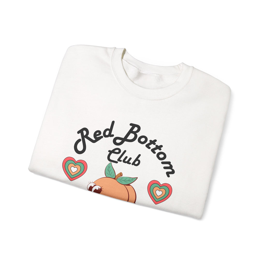 Red Bottom Club Crewneck Sweatshirt, Cozy Streetwear, Unisex Gift, Fun Humor Apparel, Casual Everyday Style, Perfect for Friends