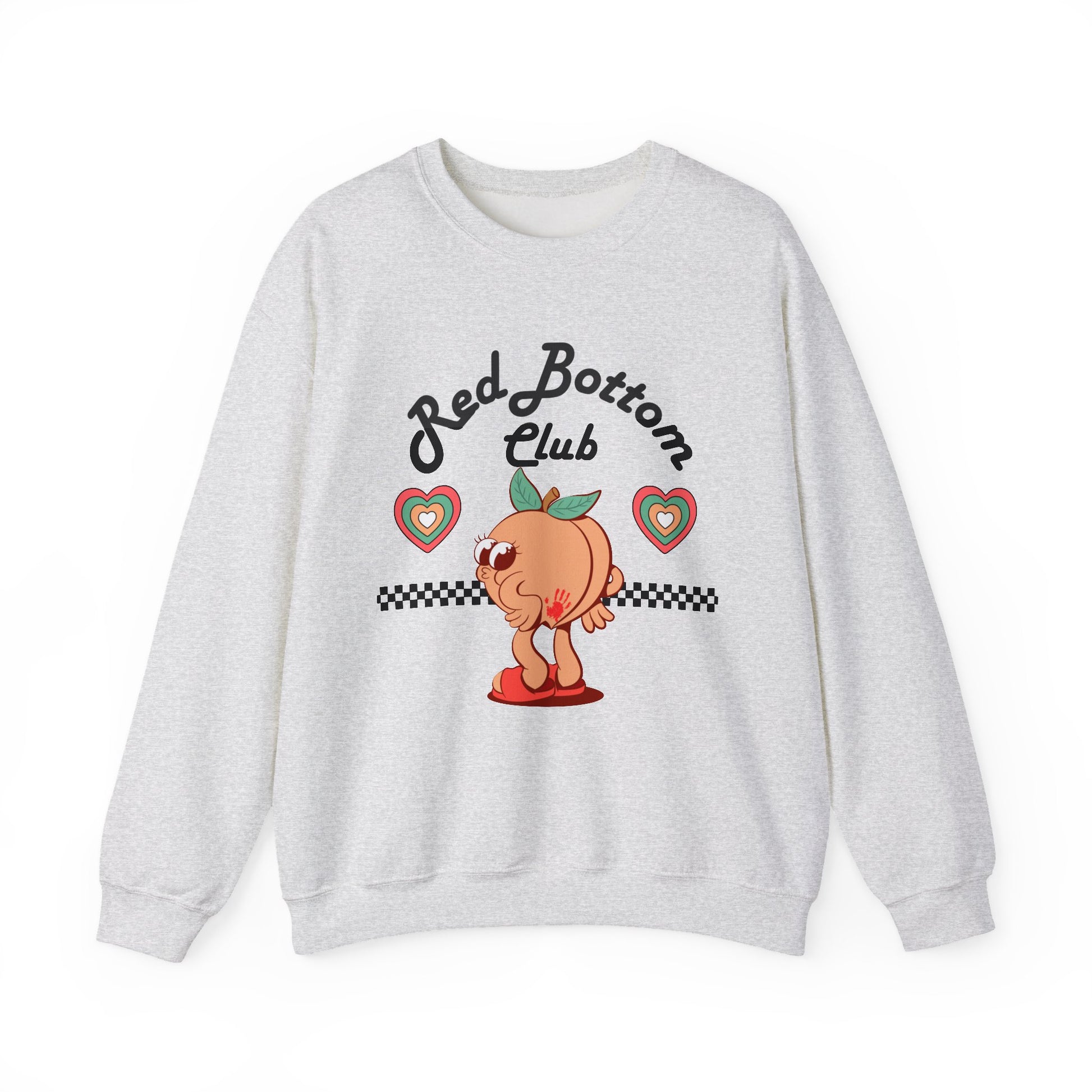 Red Bottom Club Crewneck Sweatshirt, Cozy Streetwear, Unisex Gift, Fun Humor Apparel, Casual Everyday Style, Perfect for Friends
