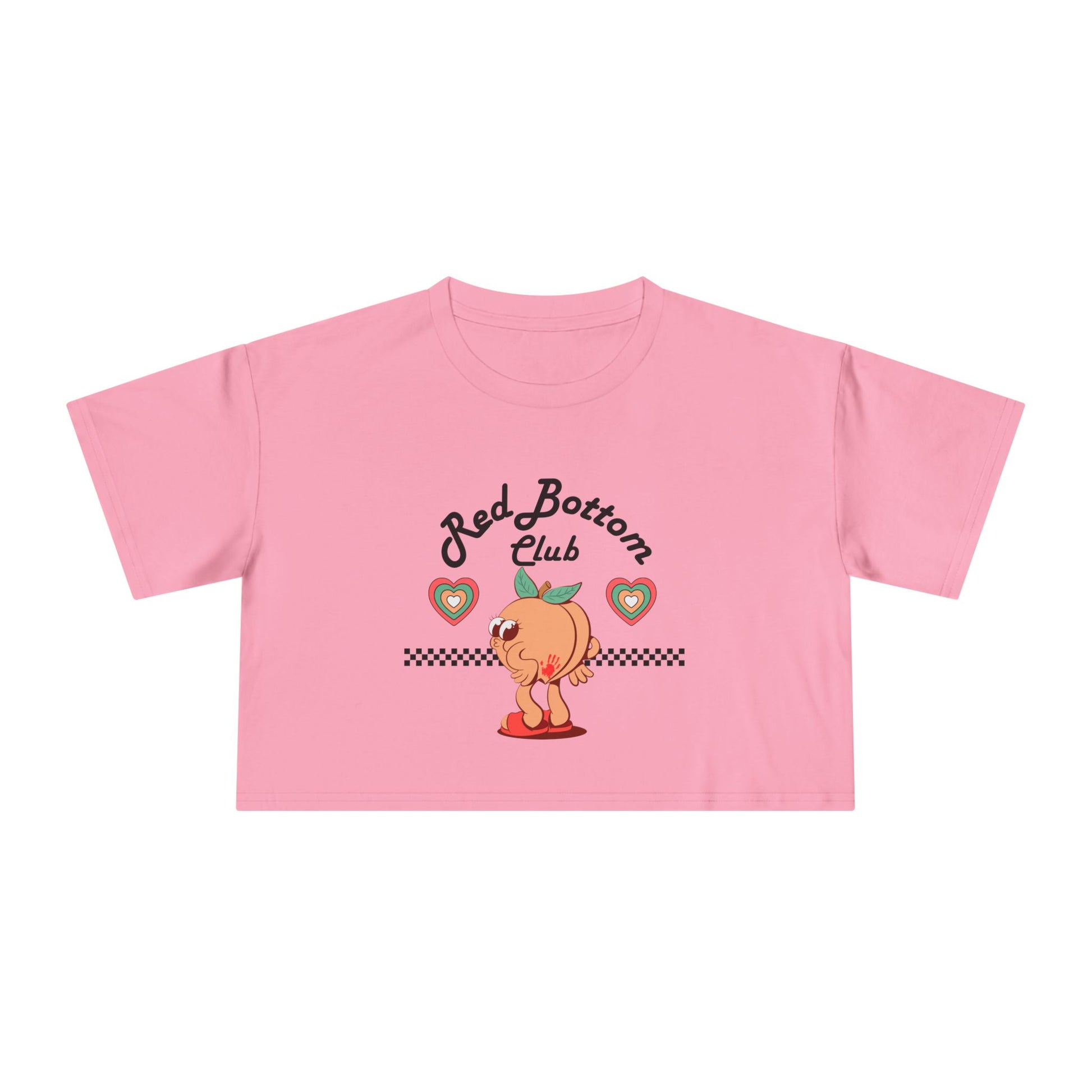 Red Bottom Club Crop Tee - "Red Bottom Club", Trendy Summer Wear, Casual Street Style, Birthday Gift, Summer Festival Fashion