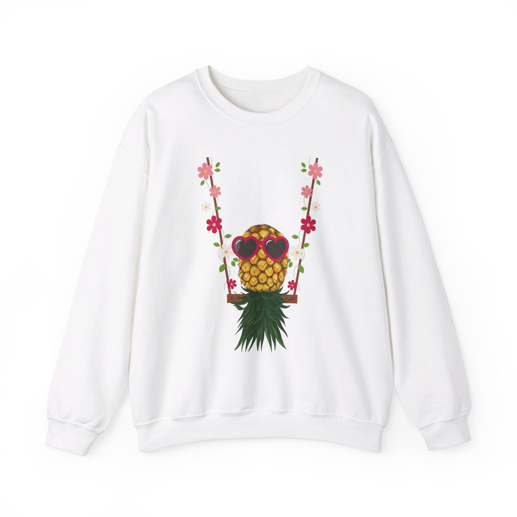 Swinging Floral Pineapple Unisex Heavy Blend™ Crewneck Sweatshirt