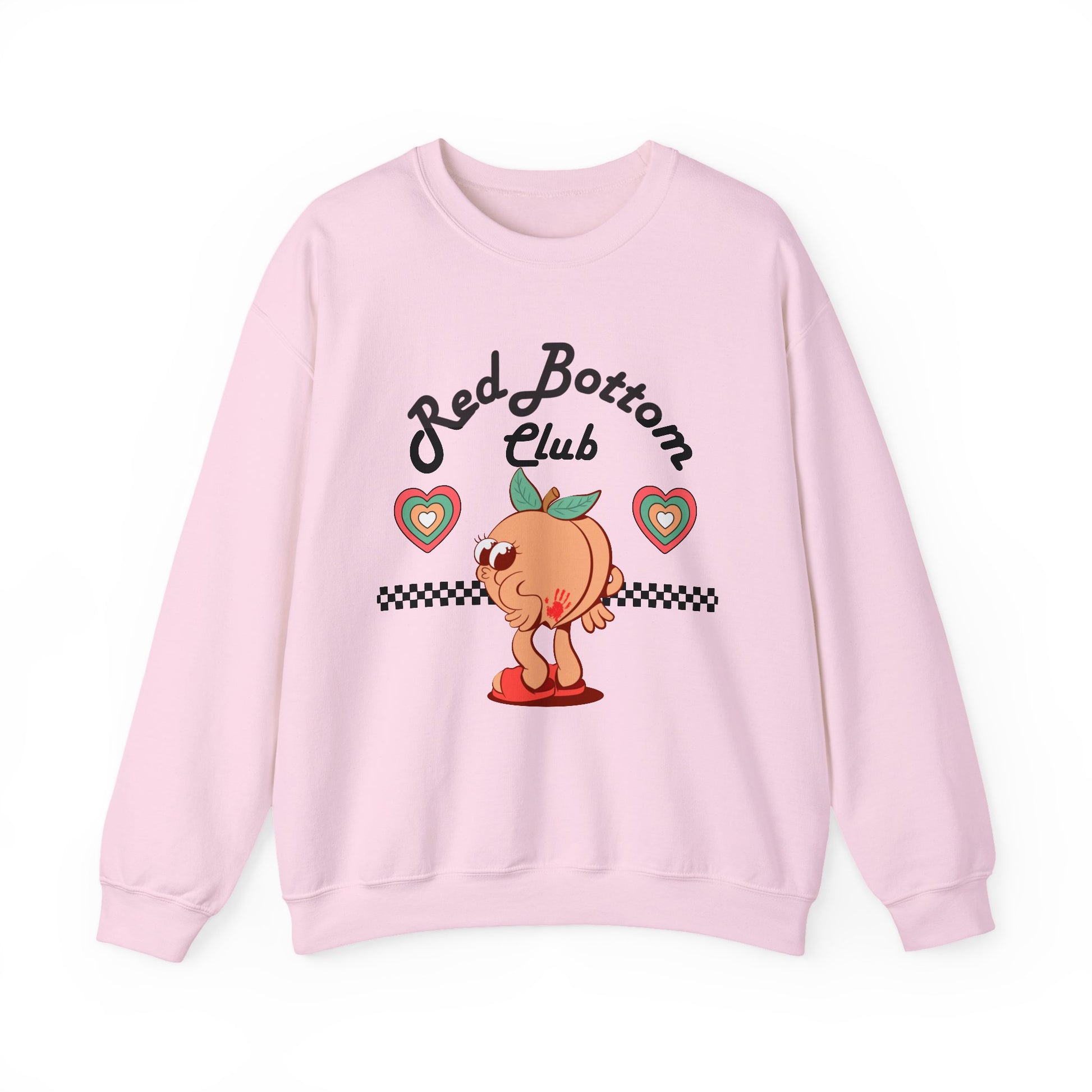 Red Bottom Club Crewneck Sweatshirt, Cozy Streetwear, Unisex Gift, Fun Humor Apparel, Casual Everyday Style, Perfect for Friends