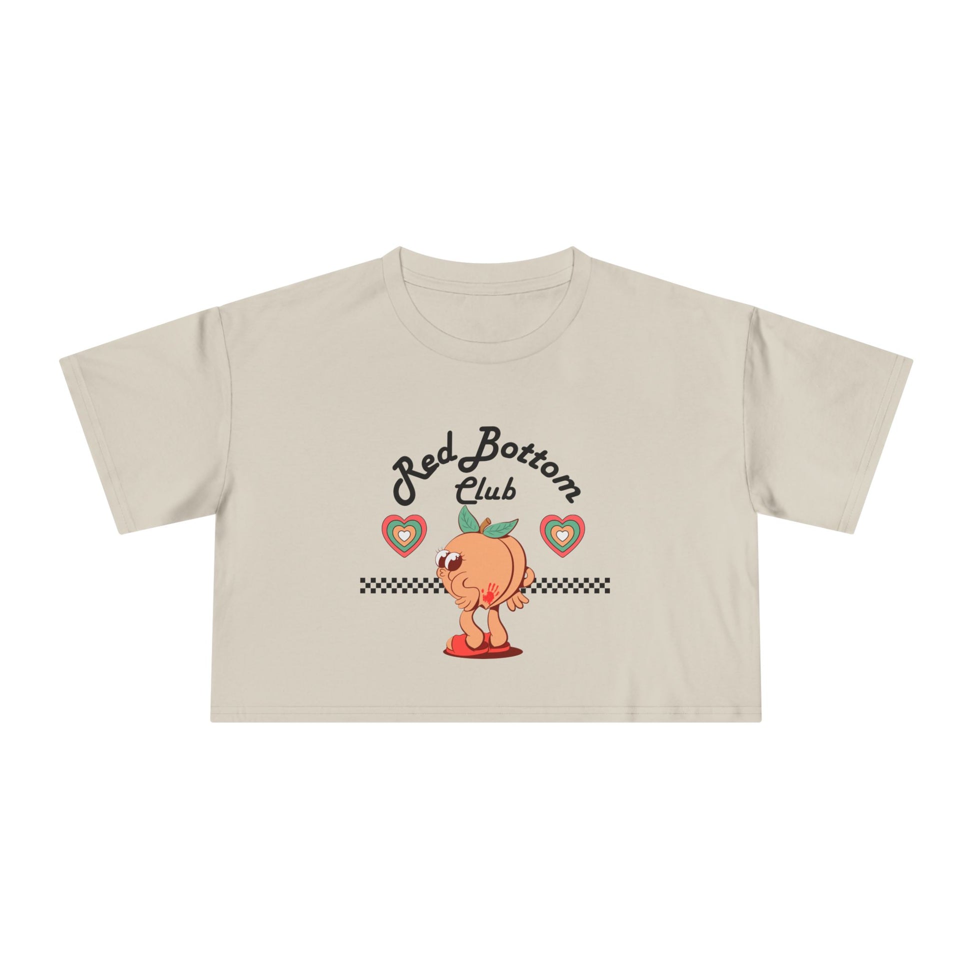 Red Bottom Club Crop Tee - "Red Bottom Club", Trendy Summer Wear, Casual Street Style, Birthday Gift, Summer Festival Fashion