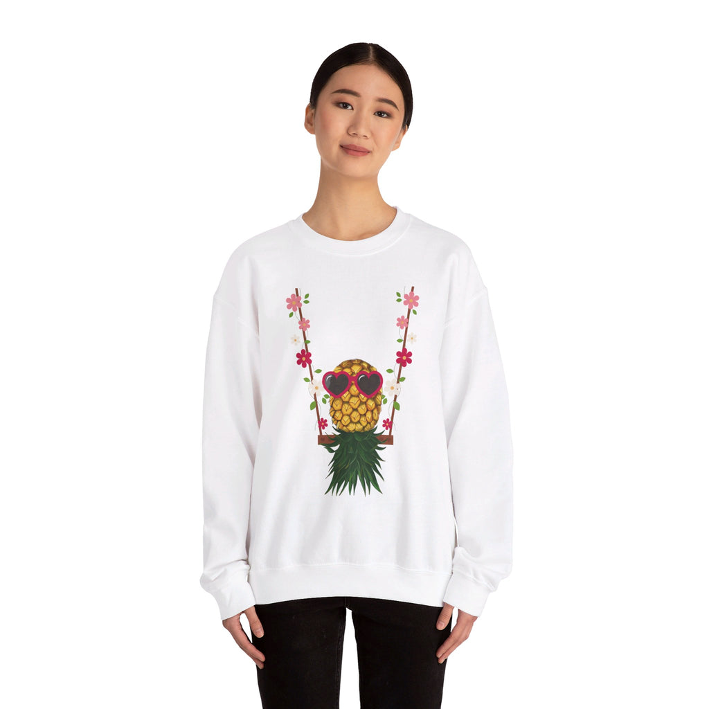 Swinging Floral Pineapple Unisex Heavy Blend™ Crewneck Sweatshirt