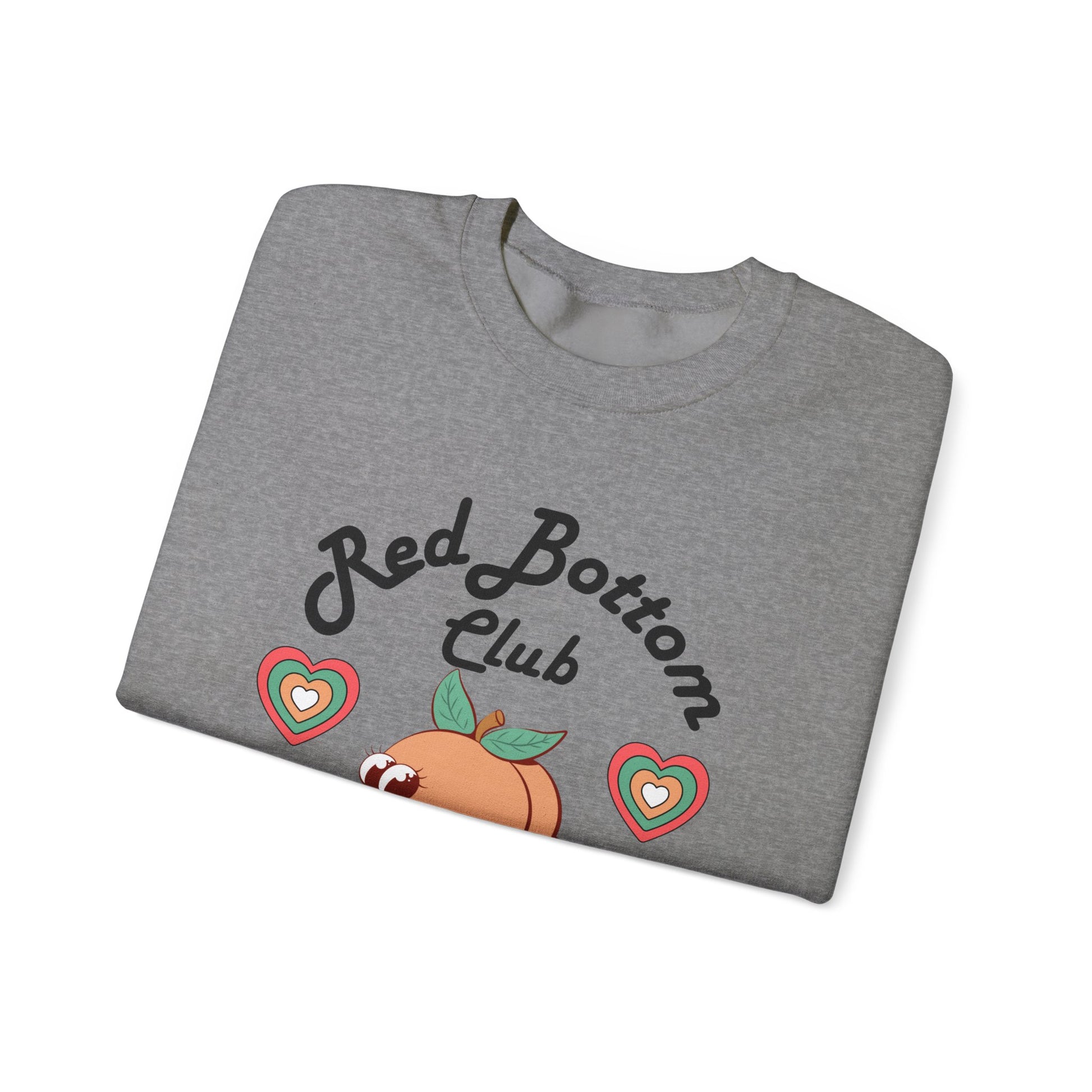 Red Bottom Club Crewneck Sweatshirt, Cozy Streetwear, Unisex Gift, Fun Humor Apparel, Casual Everyday Style, Perfect for Friends