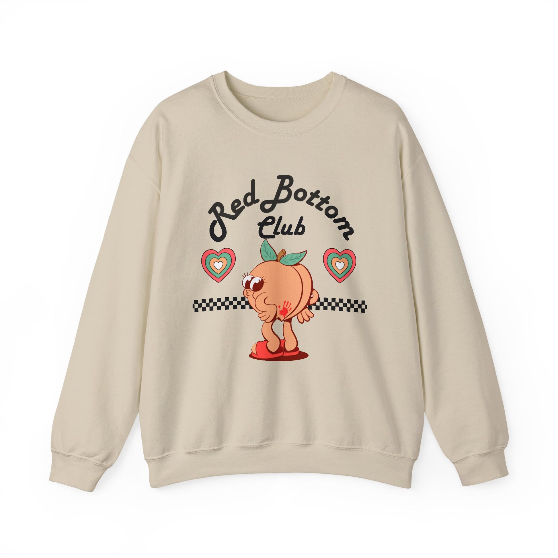 Red Bottom Club Crewneck Sweatshirt, Cozy Streetwear, Unisex Gift, Fun Humor Apparel, Casual Everyday Style, Perfect for Friends