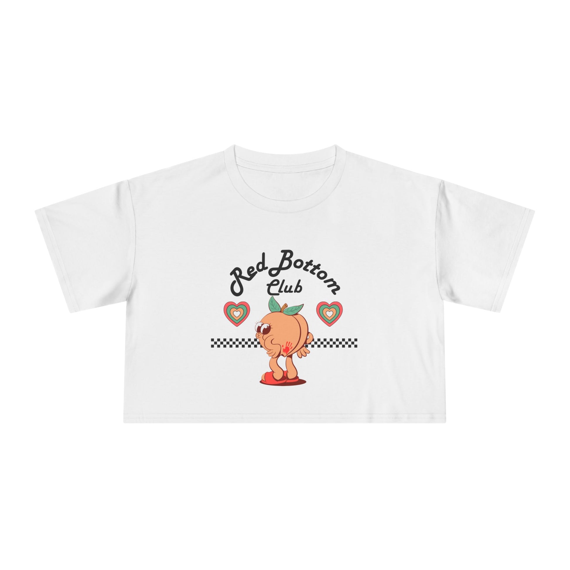 Red Bottom Club Crop Tee - "Red Bottom Club", Trendy Summer Wear, Casual Street Style, Birthday Gift, Summer Festival Fashion